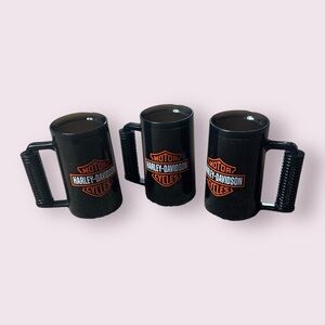 Harley-Davidson Black and Orange Handlebars Mug Set of Three